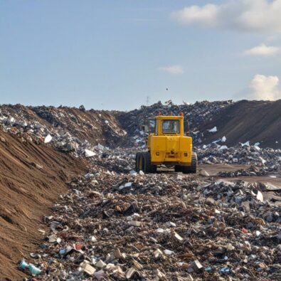 Landfills with dirt developing harmful methane gas