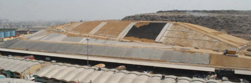 Ghazipur landfill capping done by Strata Global